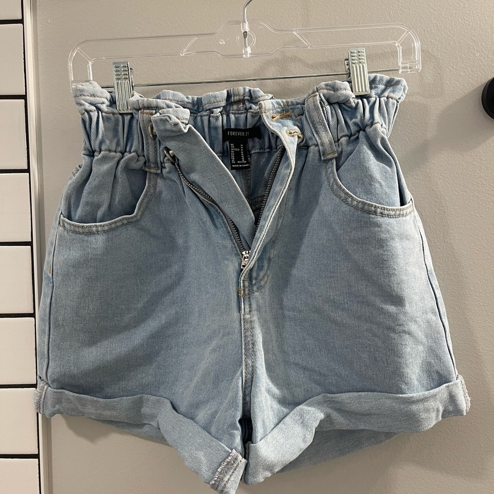 Forever 21 High Waist Light Blue Shorts